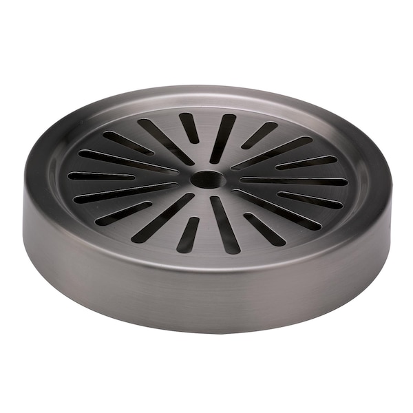 Service Ideas Round Drip Tray, 6" diameter, Stainless Steel, Dark Tungsten DT6BSDT - main